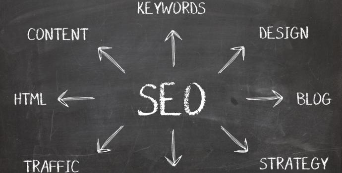 Photo of blackboard SEO brainstorming